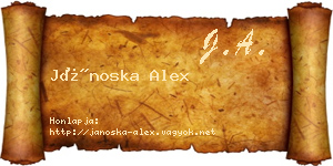 Jánoska Alex névjegykártya