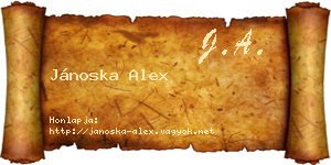 Jánoska Alex névjegykártya